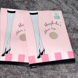 (2) Ribbon Top thigh-hi’s in Nude